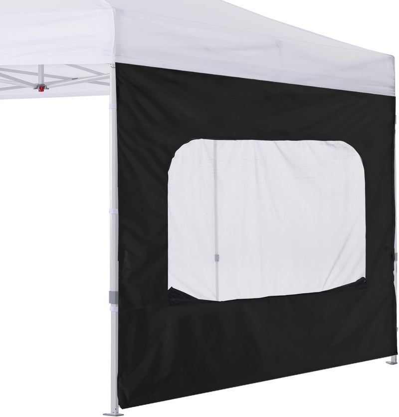 COOSHADE Instant SunWall 8x8 SideWall for Pop up Canopy Tent, 1 Pack Sidewall with Mesh Window Only, Black - Image 1